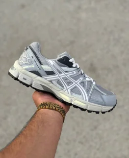 کفش مدل asics طوسی خط سفید زیره ویبرام اورجینال وارداتی